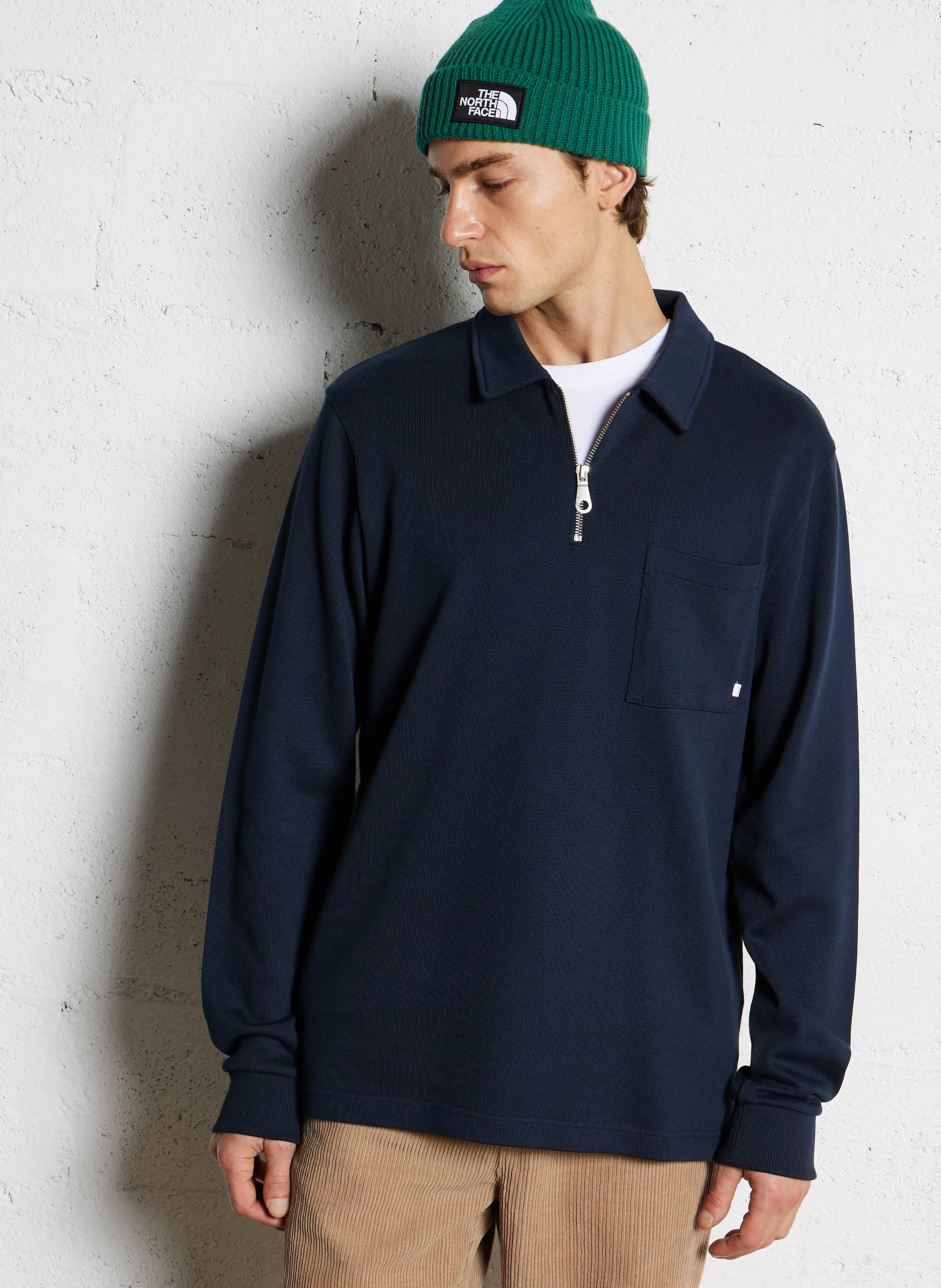 CRESTON - Pull droit en coton bio | Bleu