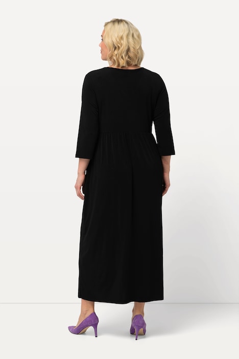 Jerseykleid, A-Linie, V-Ausschnitt, 3/4-Arm, Taschen