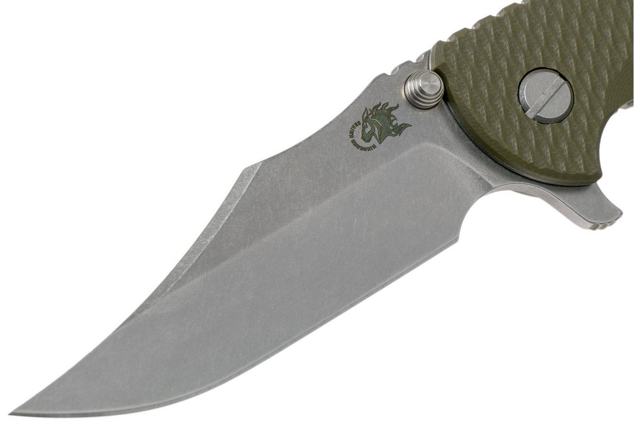 Rick Hinderer XM-18 3.5 Bowie 20CV Stonewash, OD Green G10 zakmes