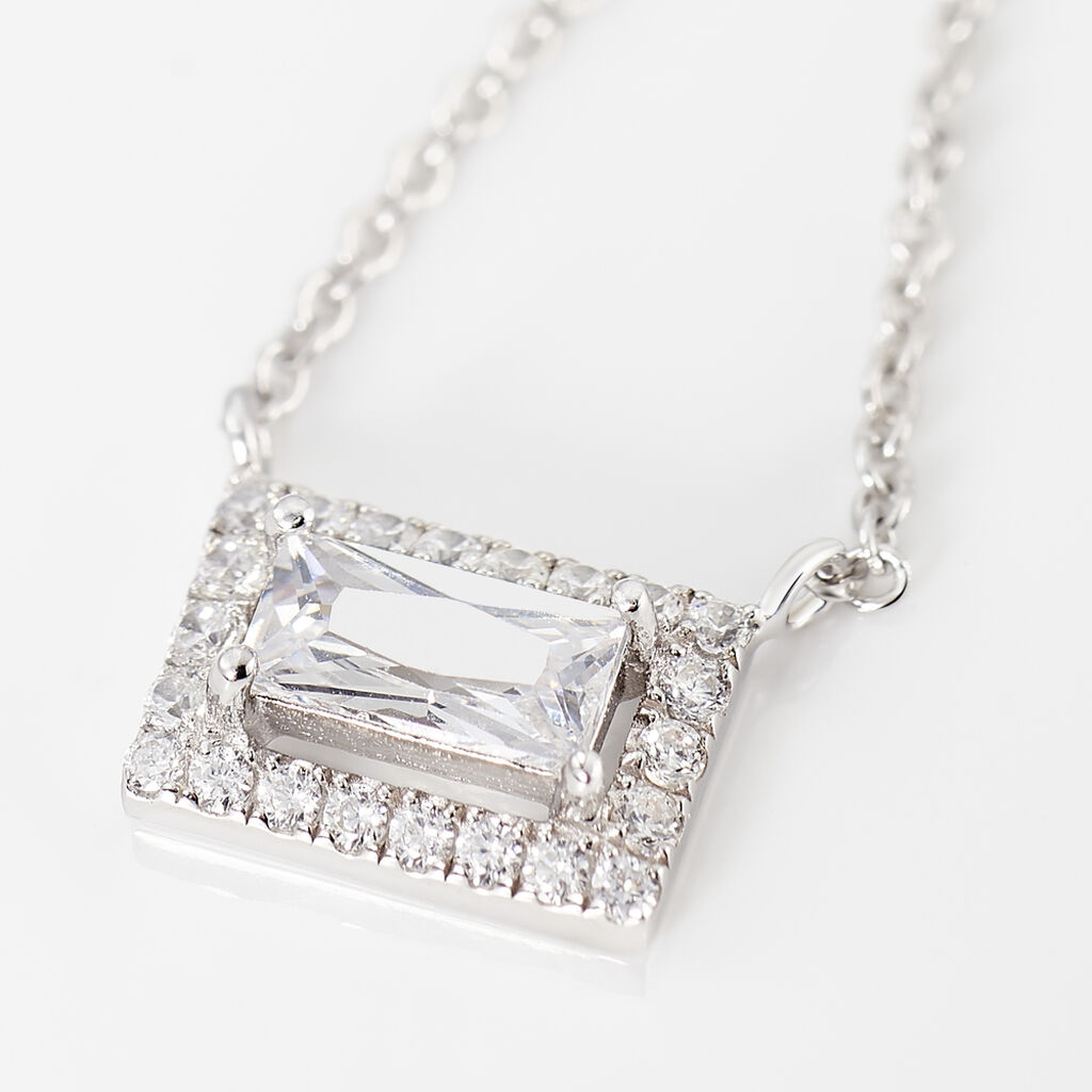 Collier Laurine Argent Blanc Oxyde De Zirconium