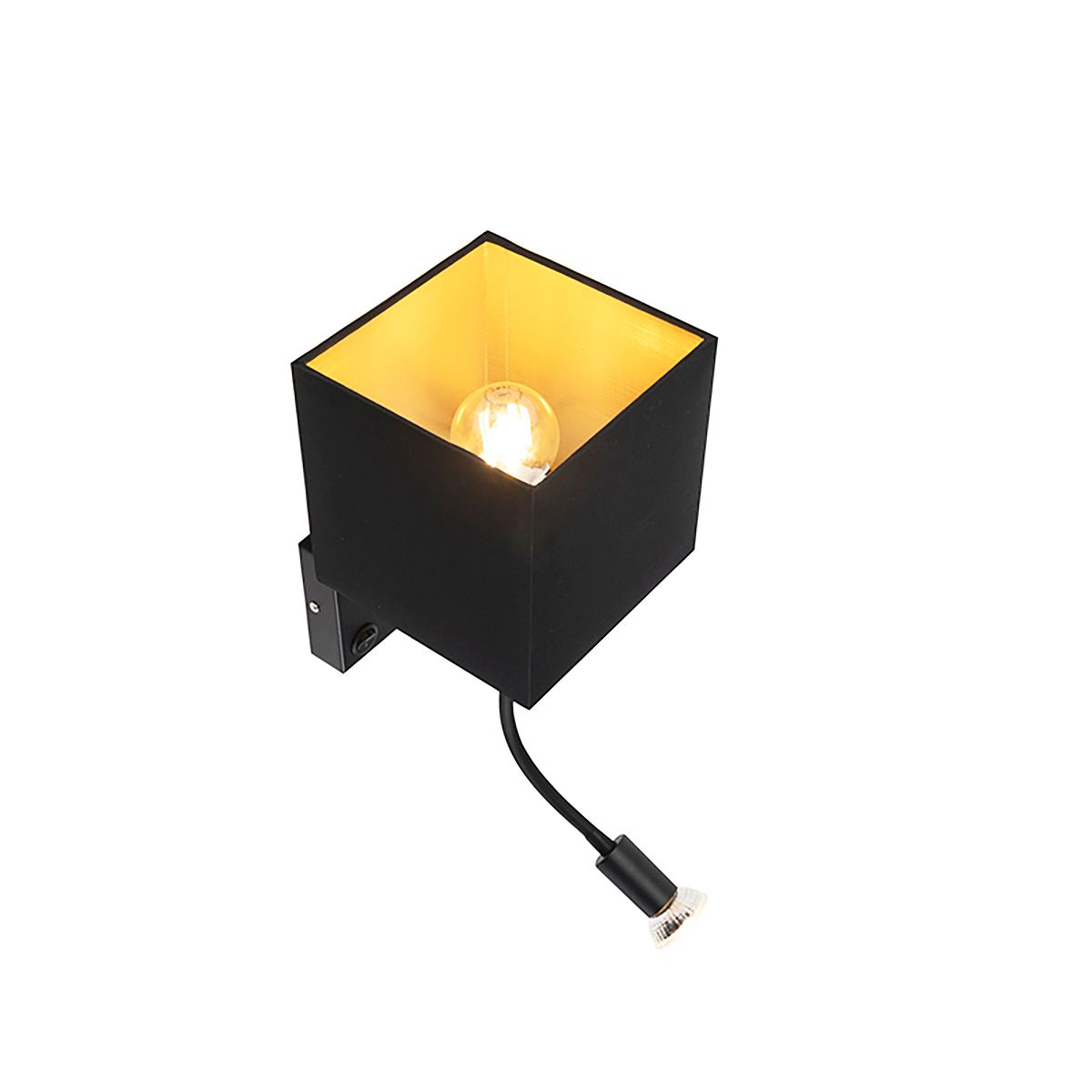 Smart wandlamp zwart met USB incl. Wifi A60 en GU10 - Zeno