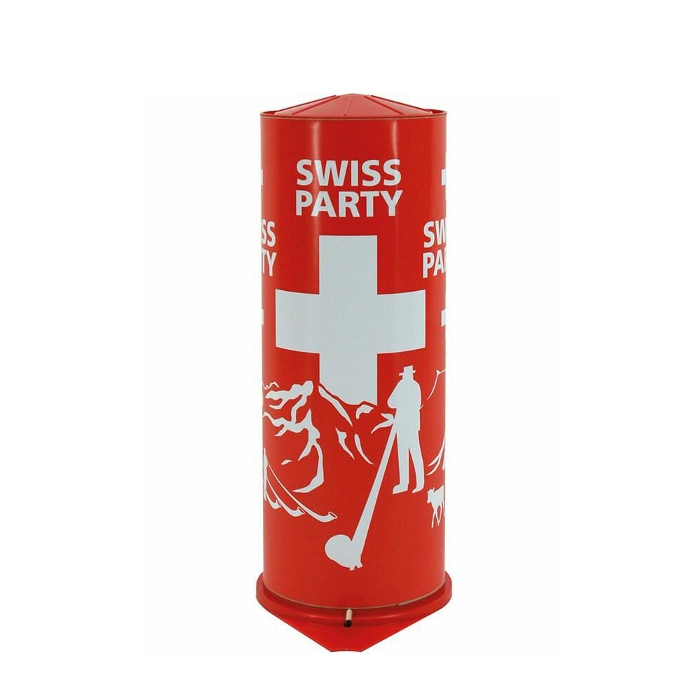 (25cm) Ø10cm Maxi Tischbombe Party Spiele   Dekoration Schweizer Partybombe für 1. August (TB25-555) - Swiss Party
