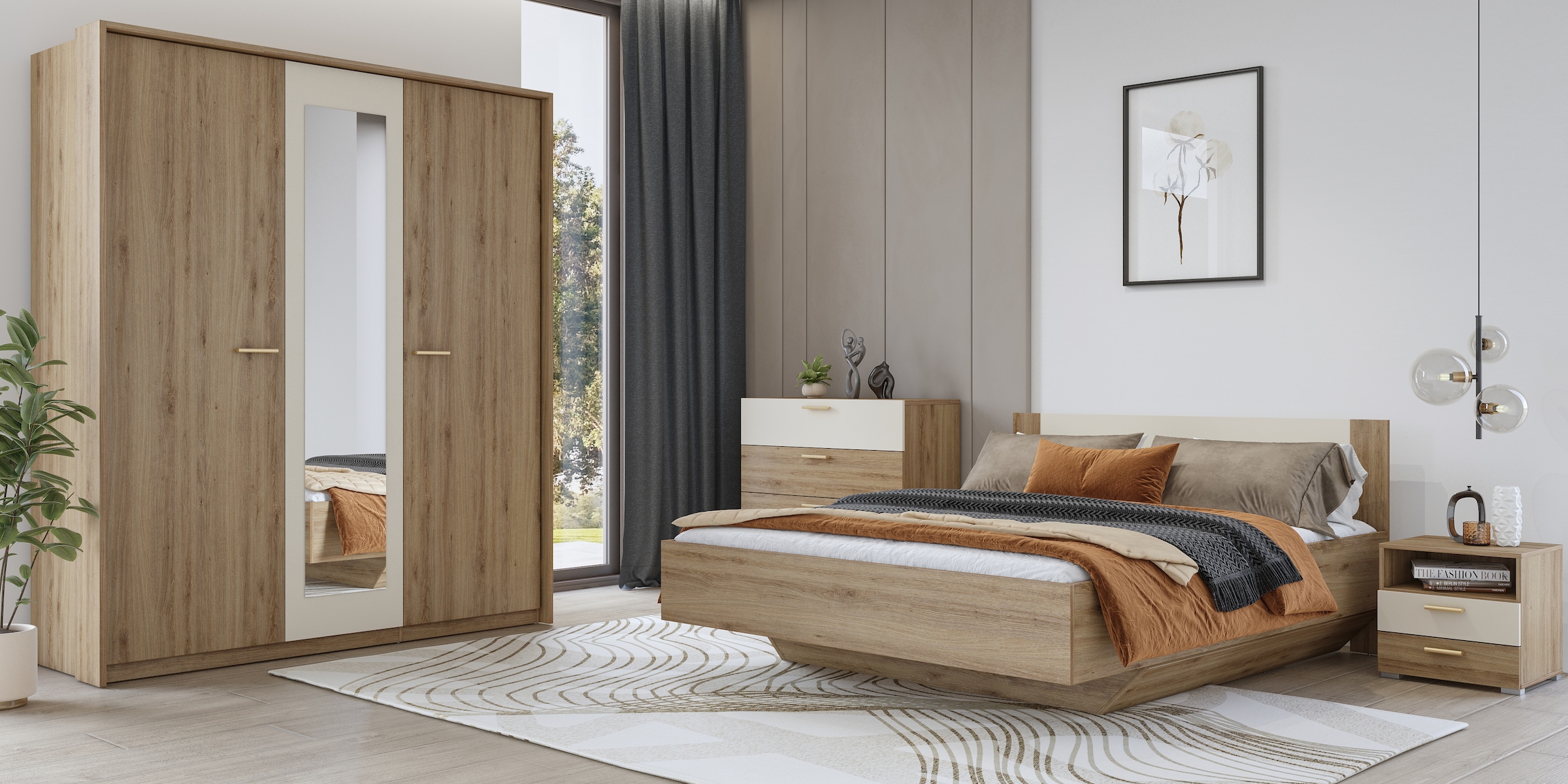 Home affaire Bettgestell »Bitry, Breite 160 bzw. 180 cm, moderner Bettrahmen« Doppelbett in zwei Grössen