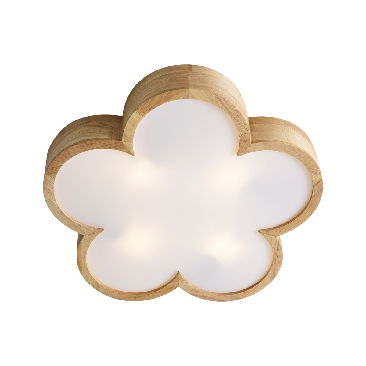 Kinder plafondlamp hout met wit - Lucille