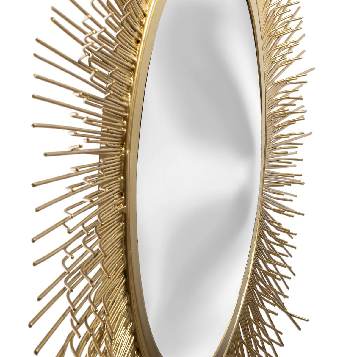 MIROIR METAL SOLEIL OR D.58CM