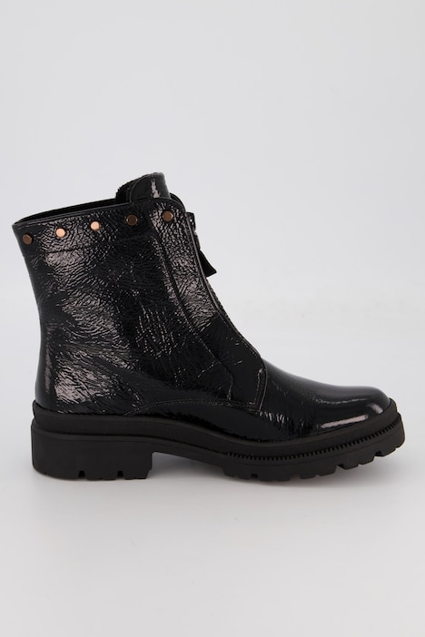 Ara Leder-Stiefeletten, Ziernieten, Reißverschluss