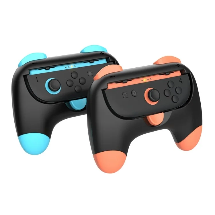 (2er Set) Griff Halterung Gamepad Hülle kompatibel für Nintendo Switch 2 / Joy-Con / Ergonomisches Griff-Set - Blau / Rot