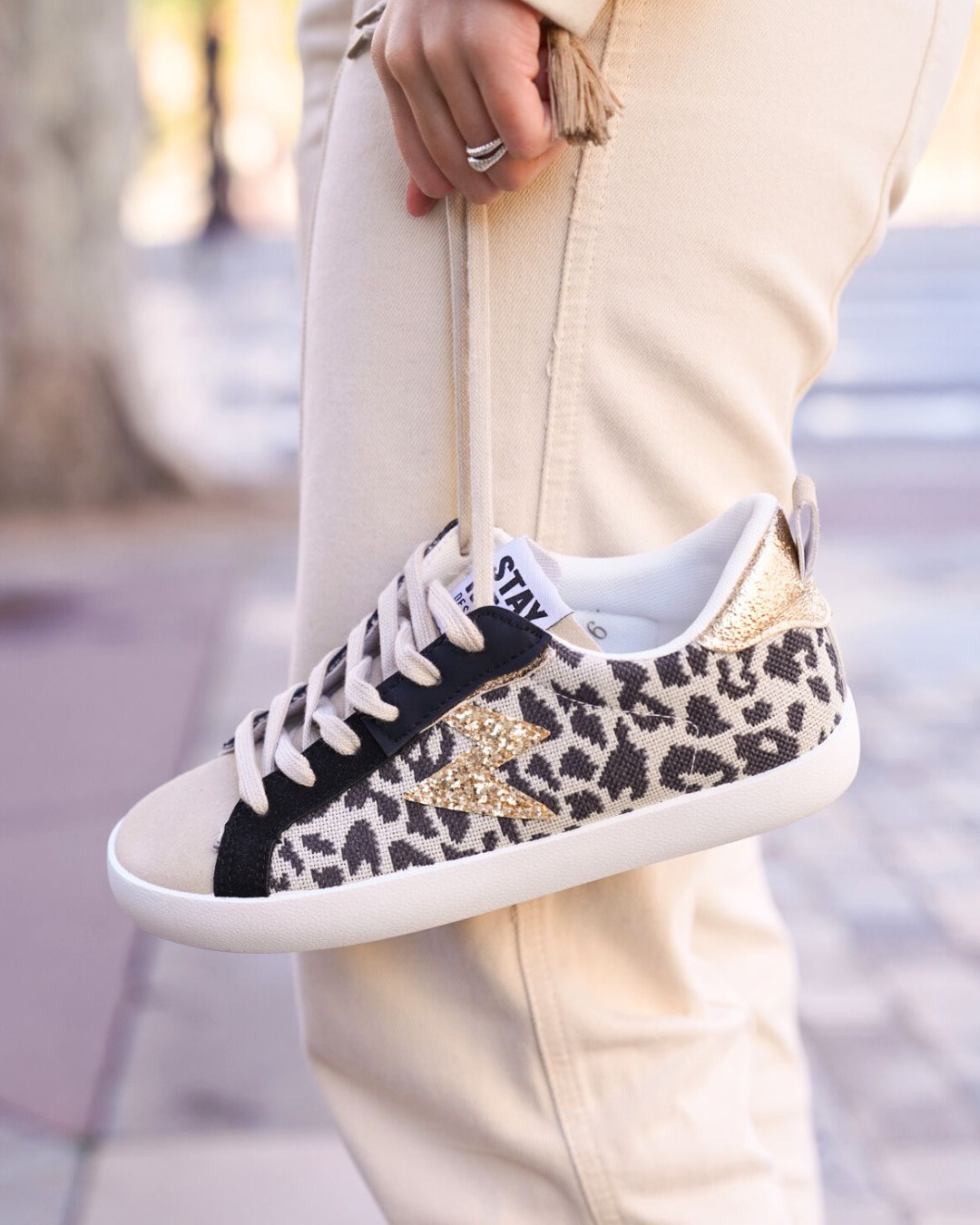 Basket femme léopard à lacets - Mina
