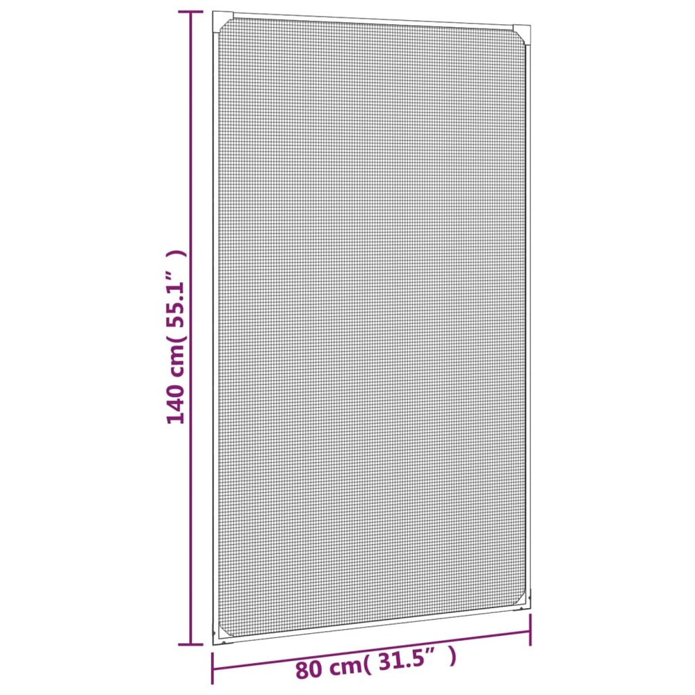 Moustiquaire magnétique pour fenêtres blanc 80x140 cm