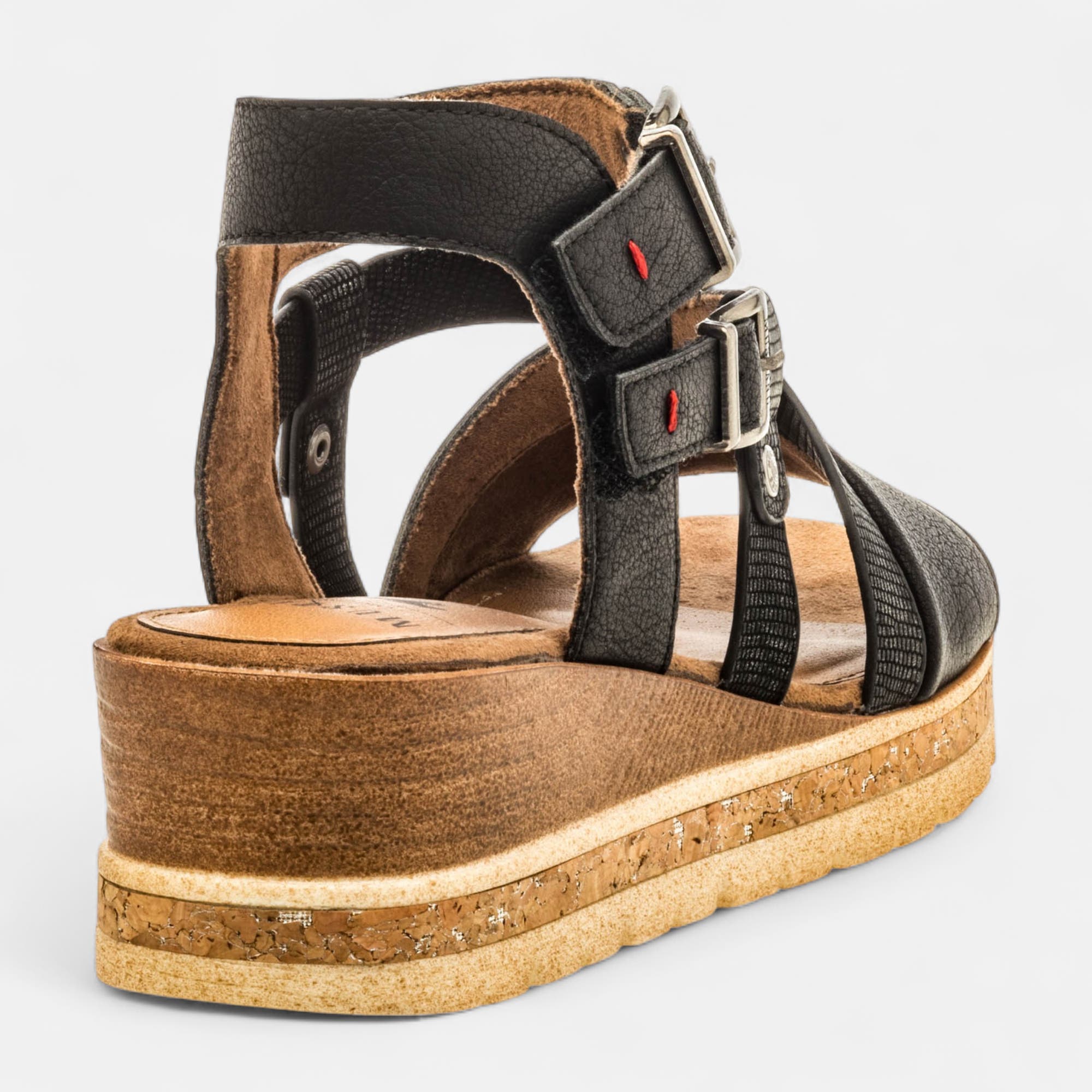Nu-pieds à talon compensé Femme noir