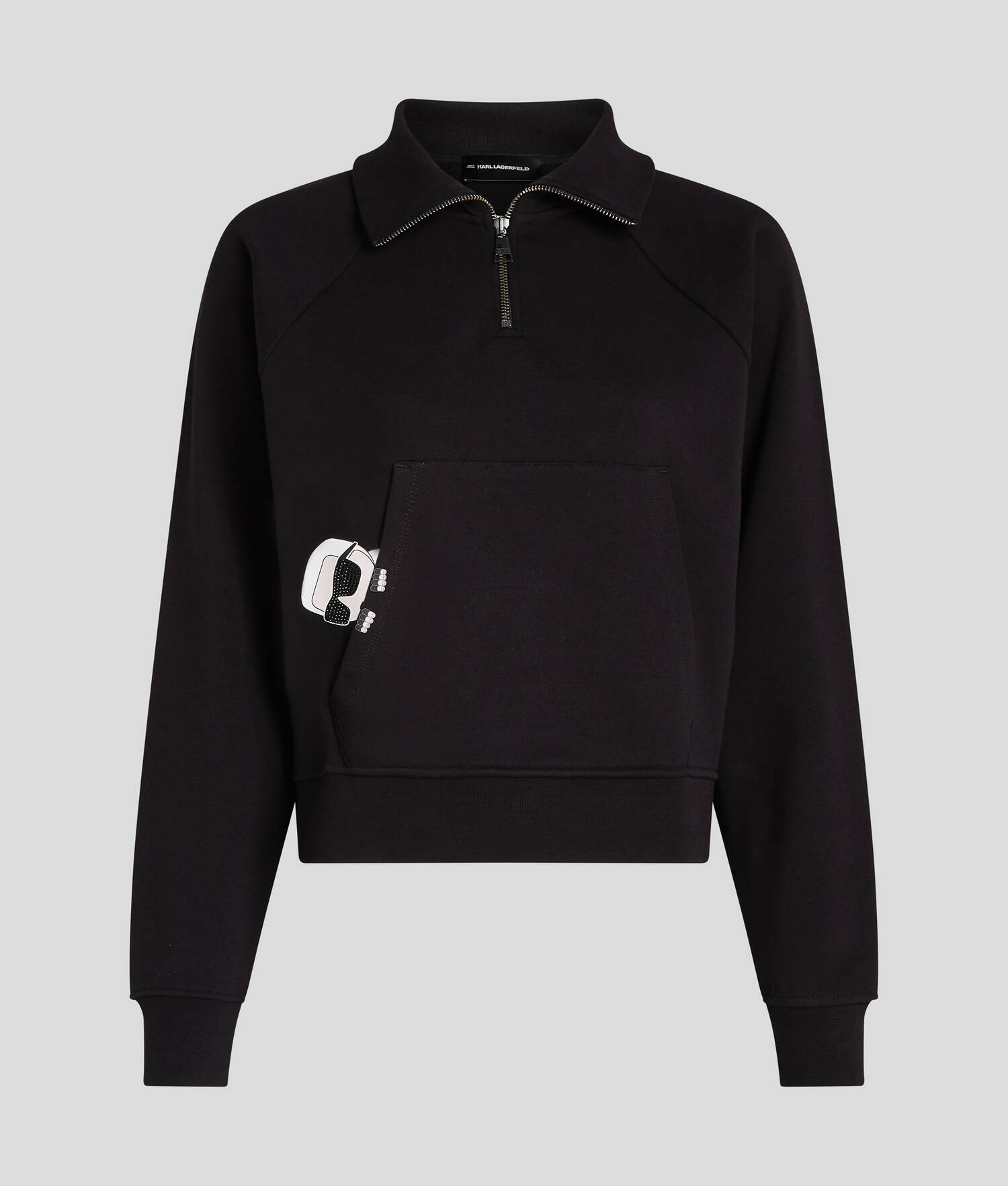 SWEAT-SHIRT À DEMI-ZIP ET À MOTIF PARTIELLEMENT CACHÉ IKON