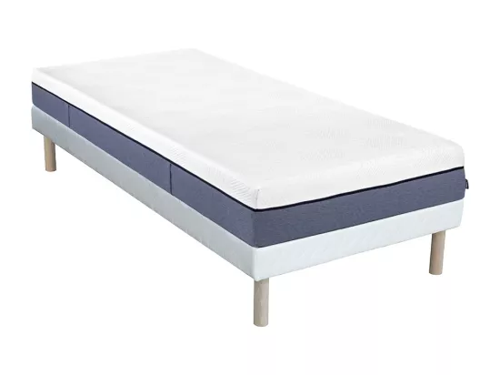 Ensemble 90 x 190 cm sommier tapissier + matelas ressorts ensachés 7 zones et mémoire de forme ép.24cm - KASUI de YSMÉE