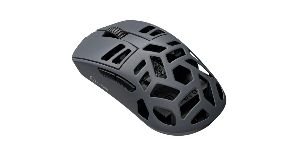 LORGARMSE90W gaming muis  (Donkergrijs, 100 - 26000 dpi, Ultralight)