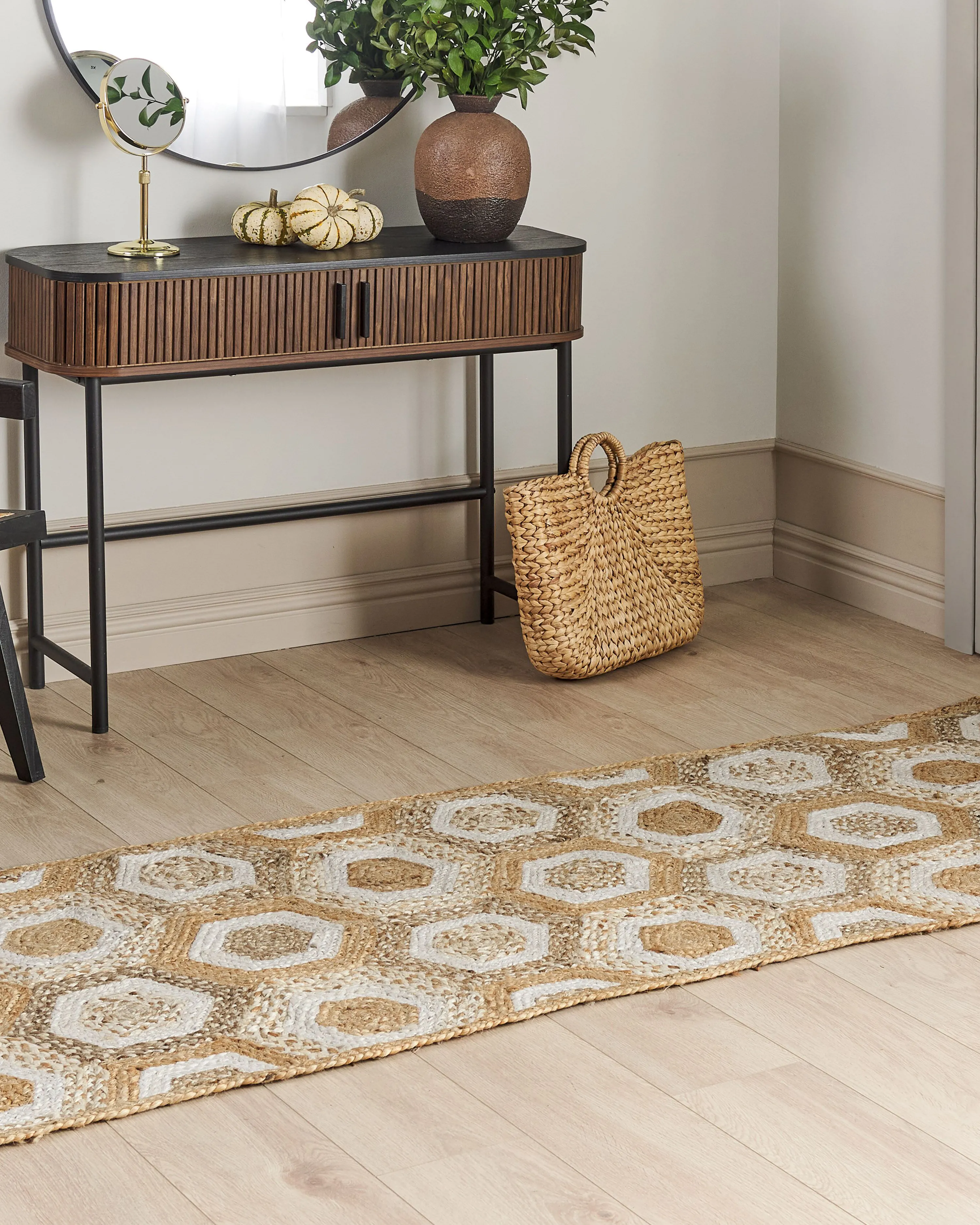 Vloerkleed BASOREN Beige 80 x 300 cm Jute