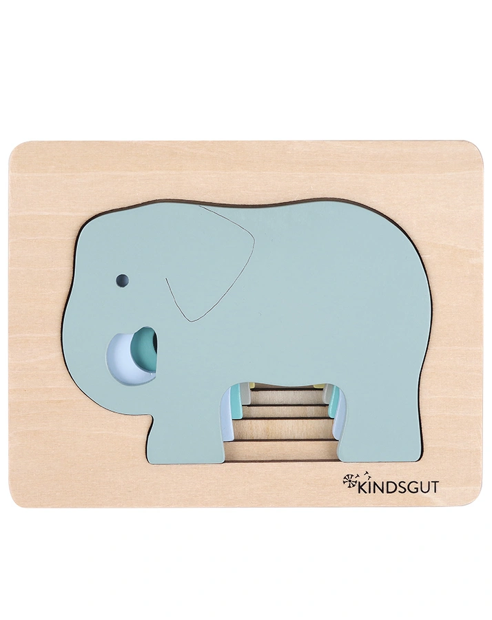 Lagenpuzzle ELEFANT 6-teilig aus Holz