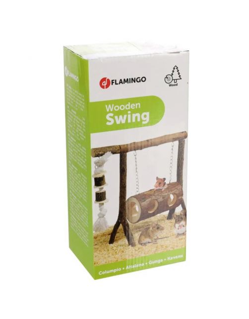 Flamingo Knaagdierenspeelgoed Schommel - Speelgoed - 31x25 cm Bruin