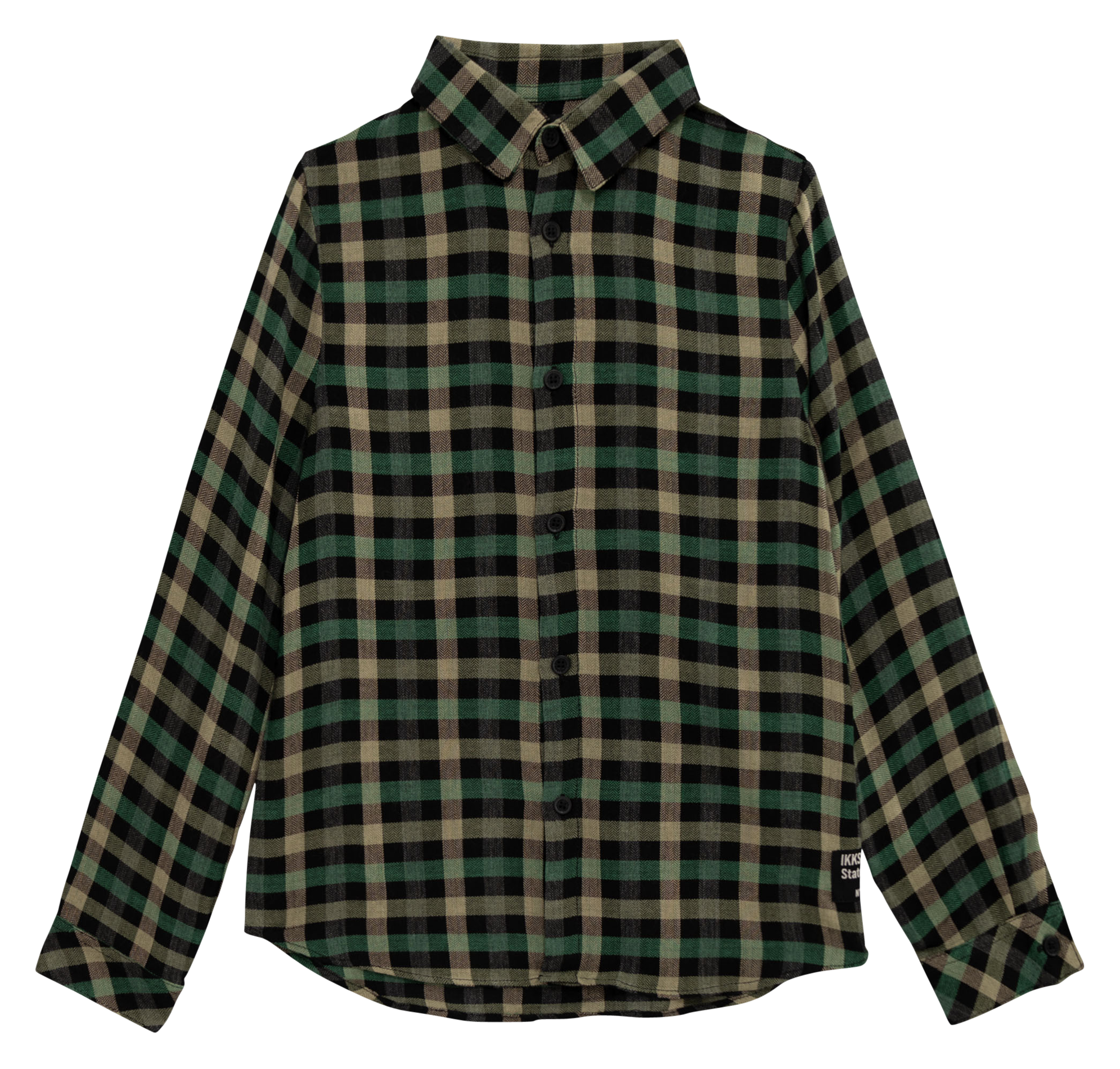 Chemise droit à carreaux | Kaki