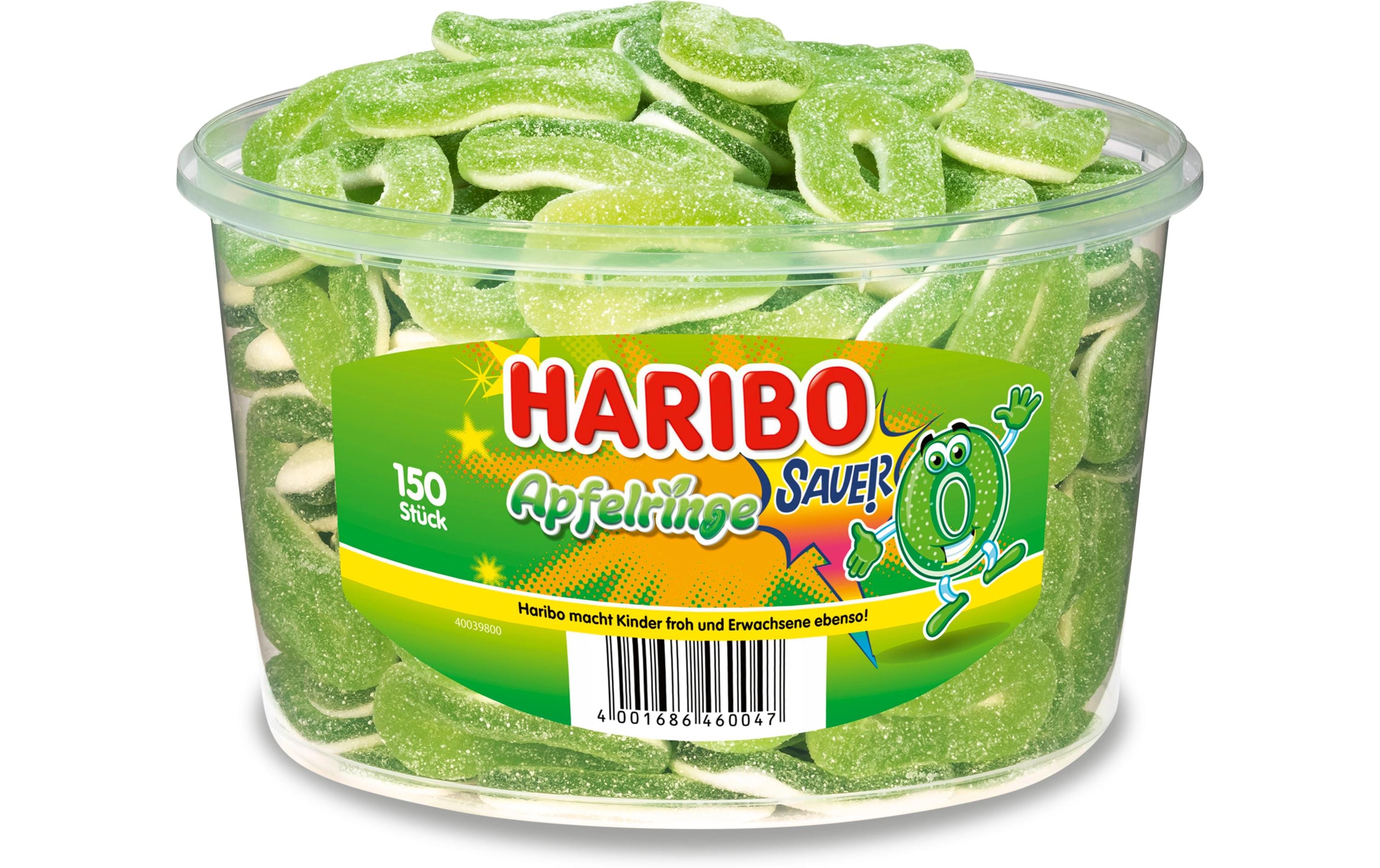 Gummibonbons Saure Apfelringe 150 StückFruchtgummis mit Schaumzucker