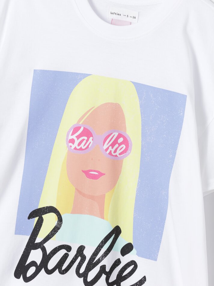 Camiseta Barbieñ de manga curta estampada - Branca