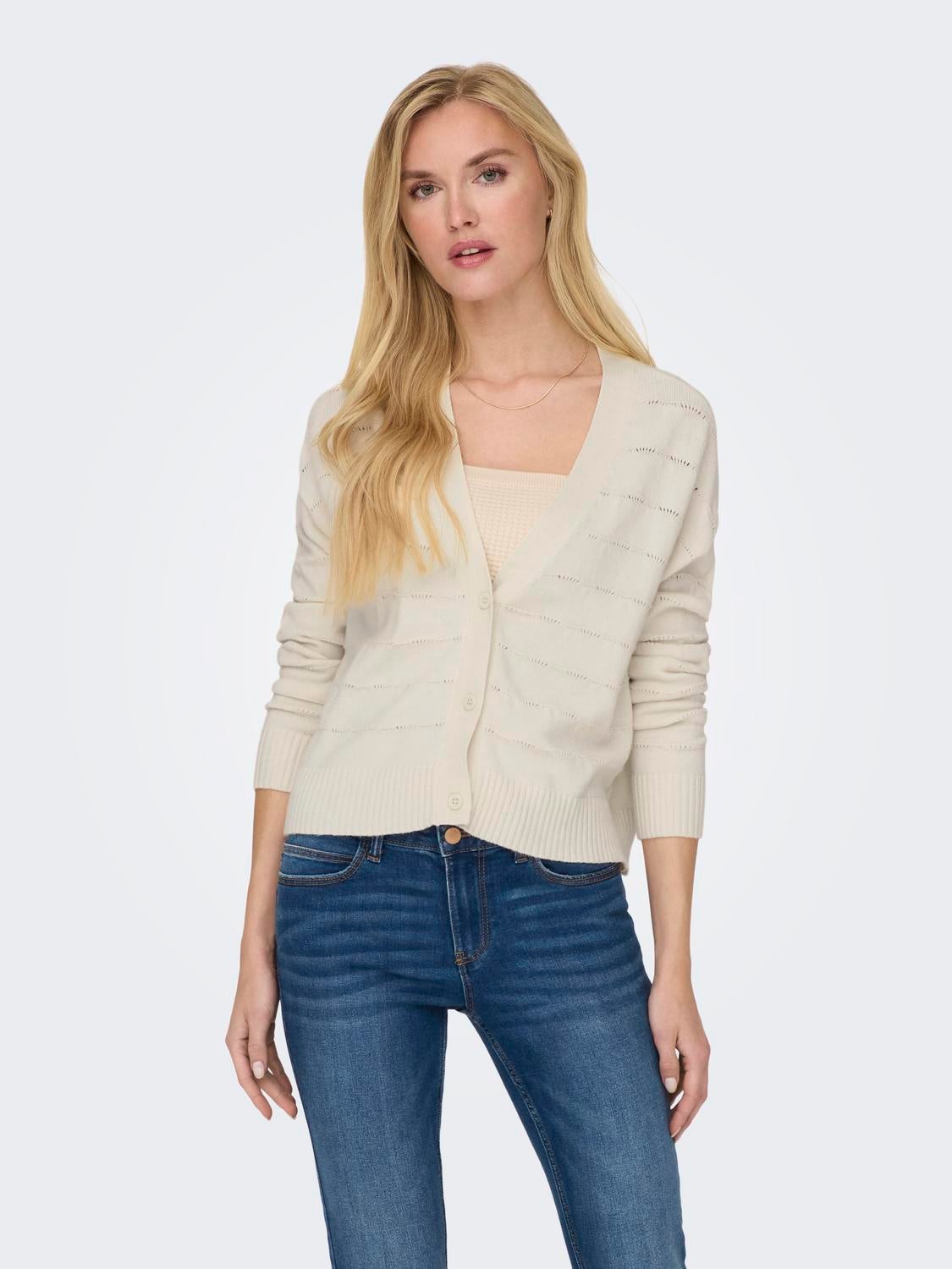 ONLKATIA Strickjacke Whitecap Gray