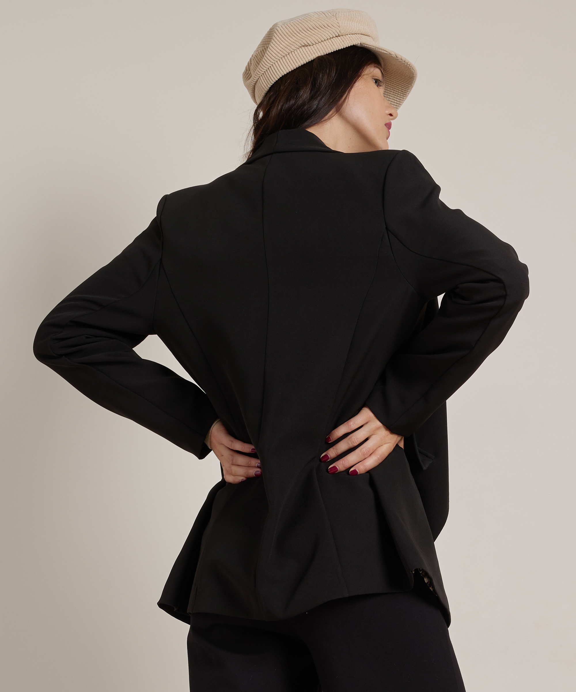 blazer met panterprint voering