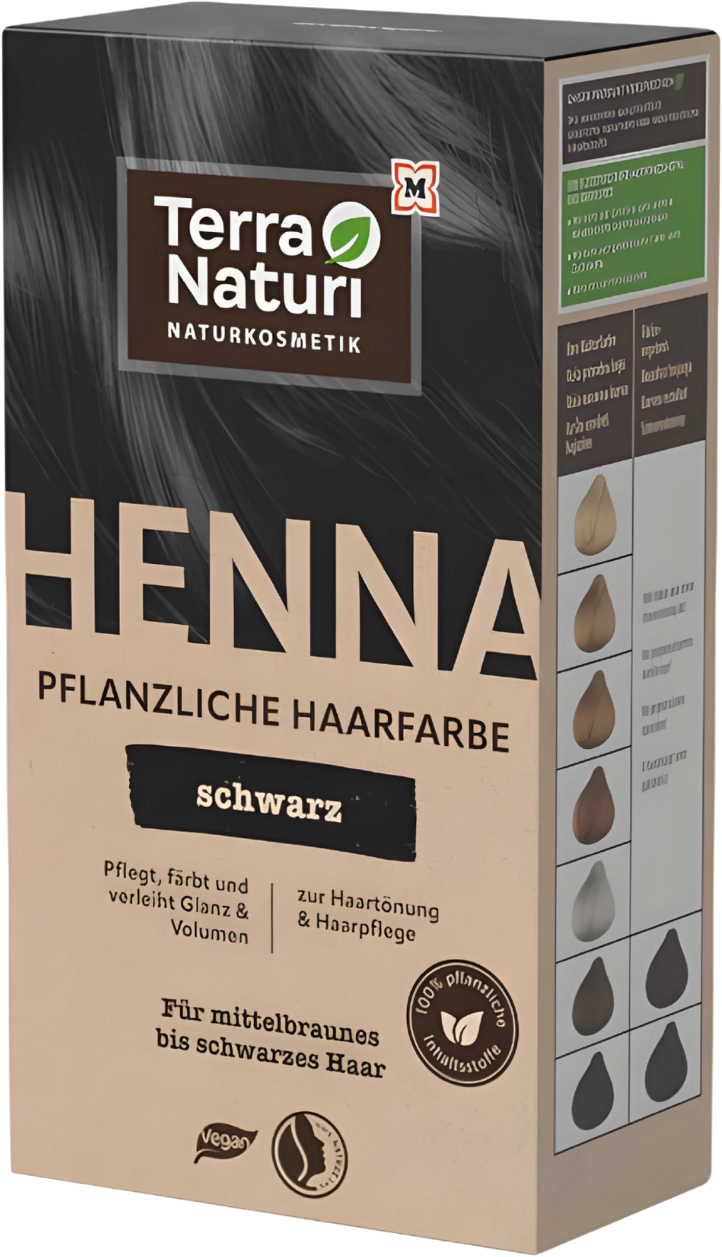 Terra Naturi  Henna Pflanzenhaarfarbe Schwarz, 100 g