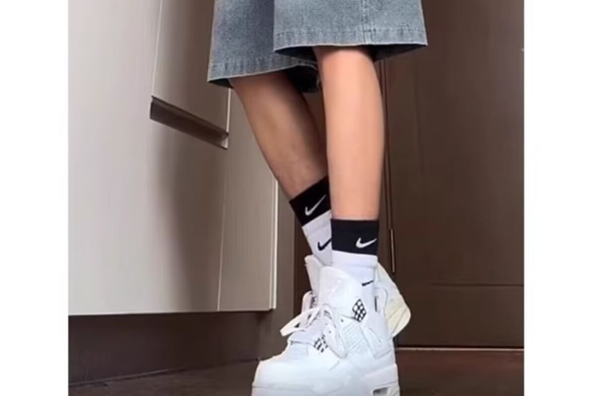 farrahces - Gewassen denim shorts met trekkoordtaille