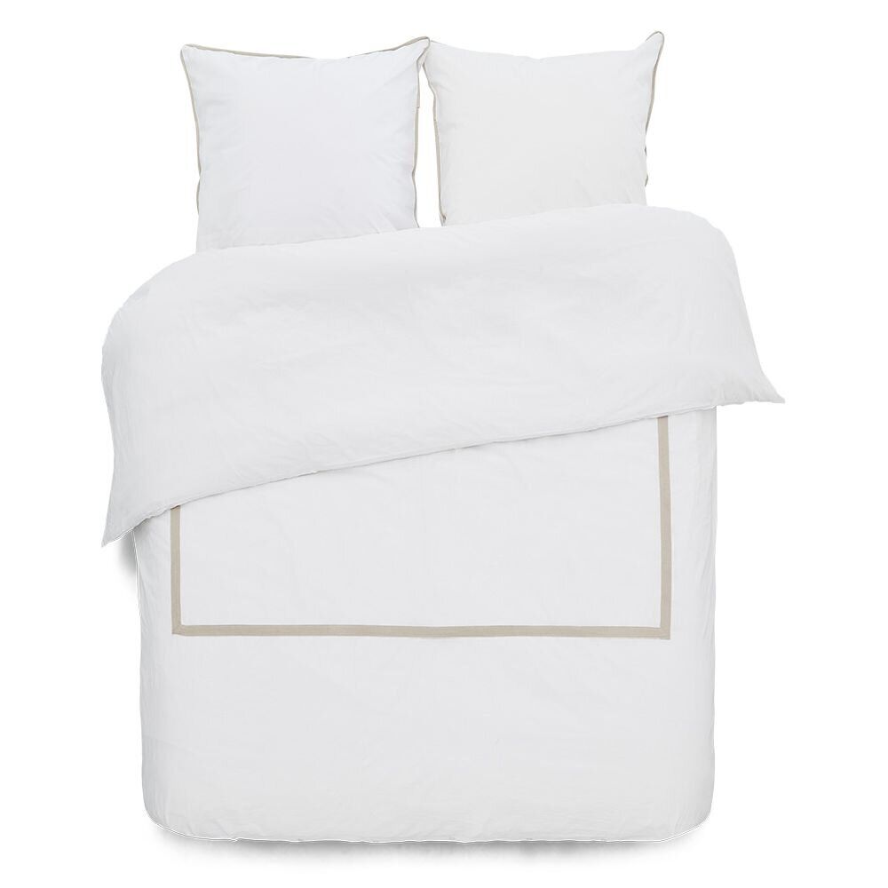 Parure de lit 2 personnes 240x220cm réversible beige et gris