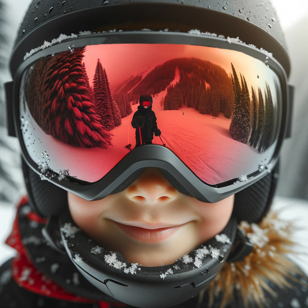 IVOL zwart rood spiegelglas kinder skibril