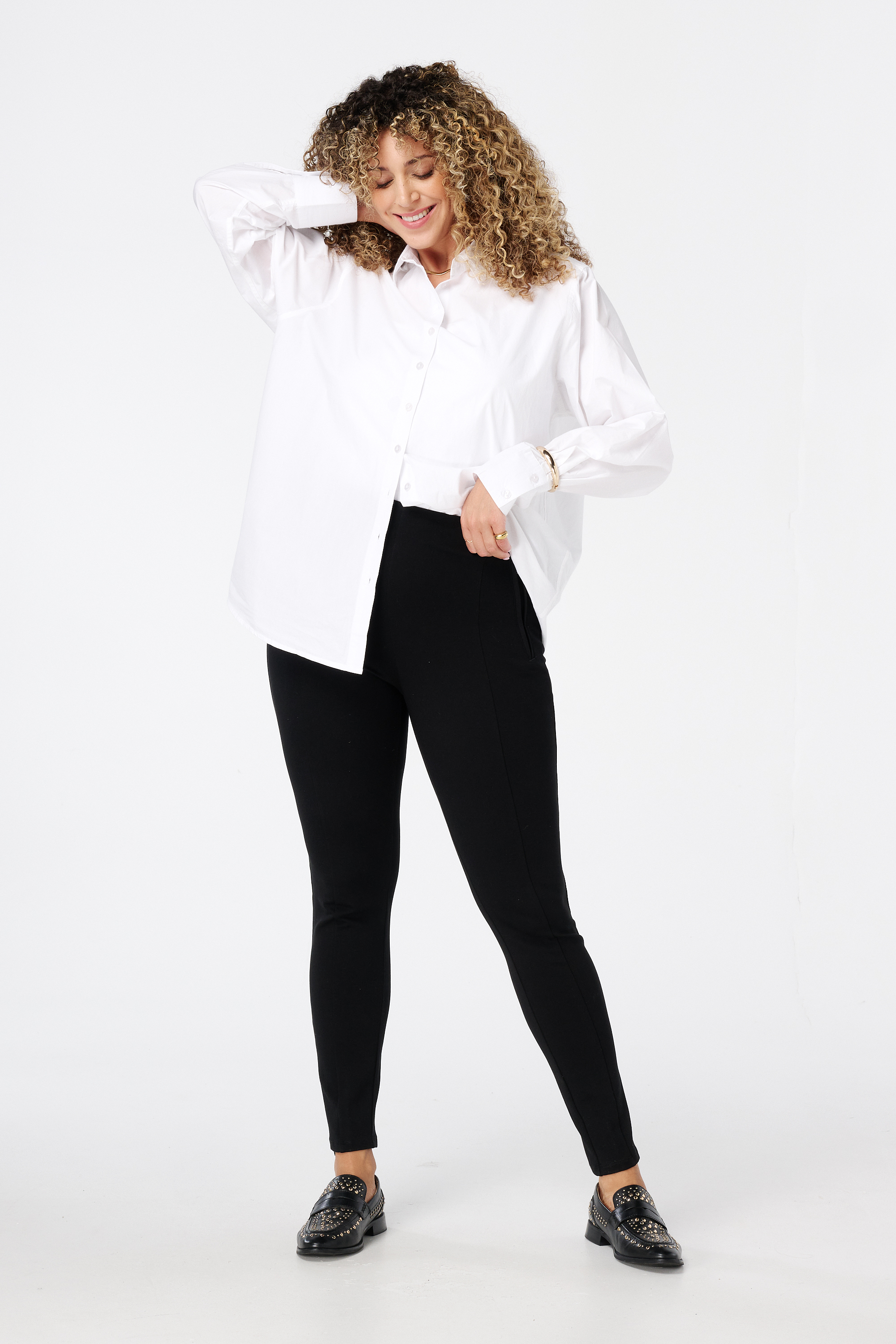 Tregging met ritsdetails Zwart