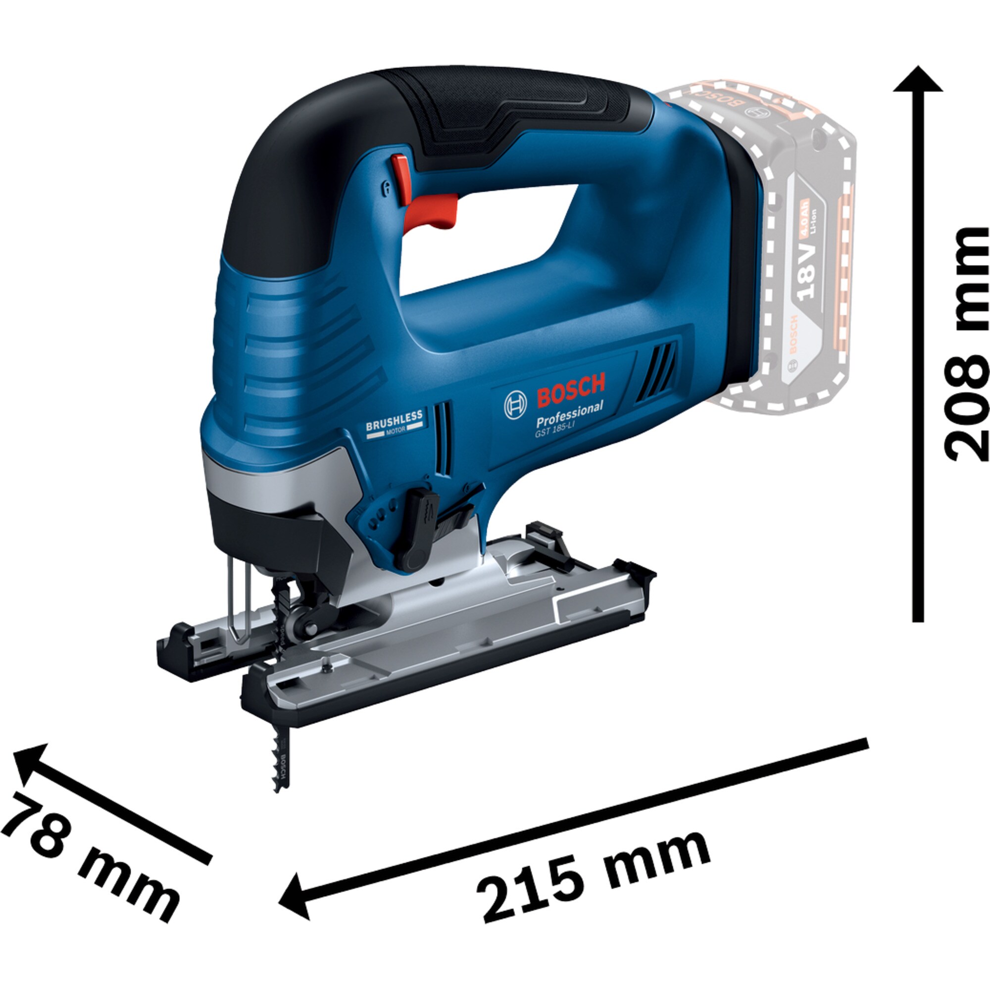 Bosch Stichsäge Akku-Stichsäge GST 18V-125 B Professional solo, 18Volt