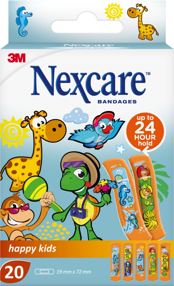 NEXCARE Kinderpflaster Happy Kids Pfl 1.9x7.2cm 20 Stk