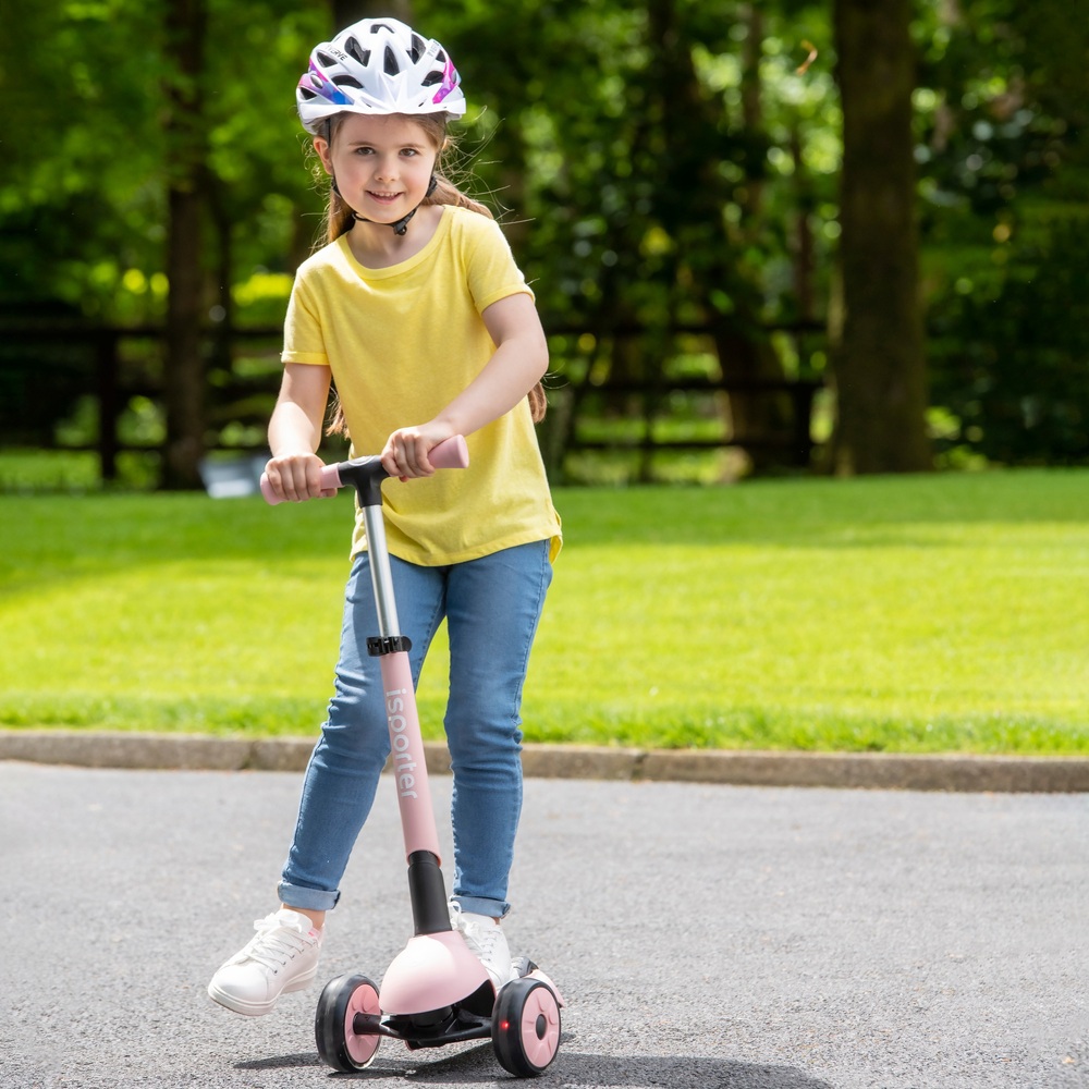 iSporter Faltbarer LED-Scooter in Pastellrosa