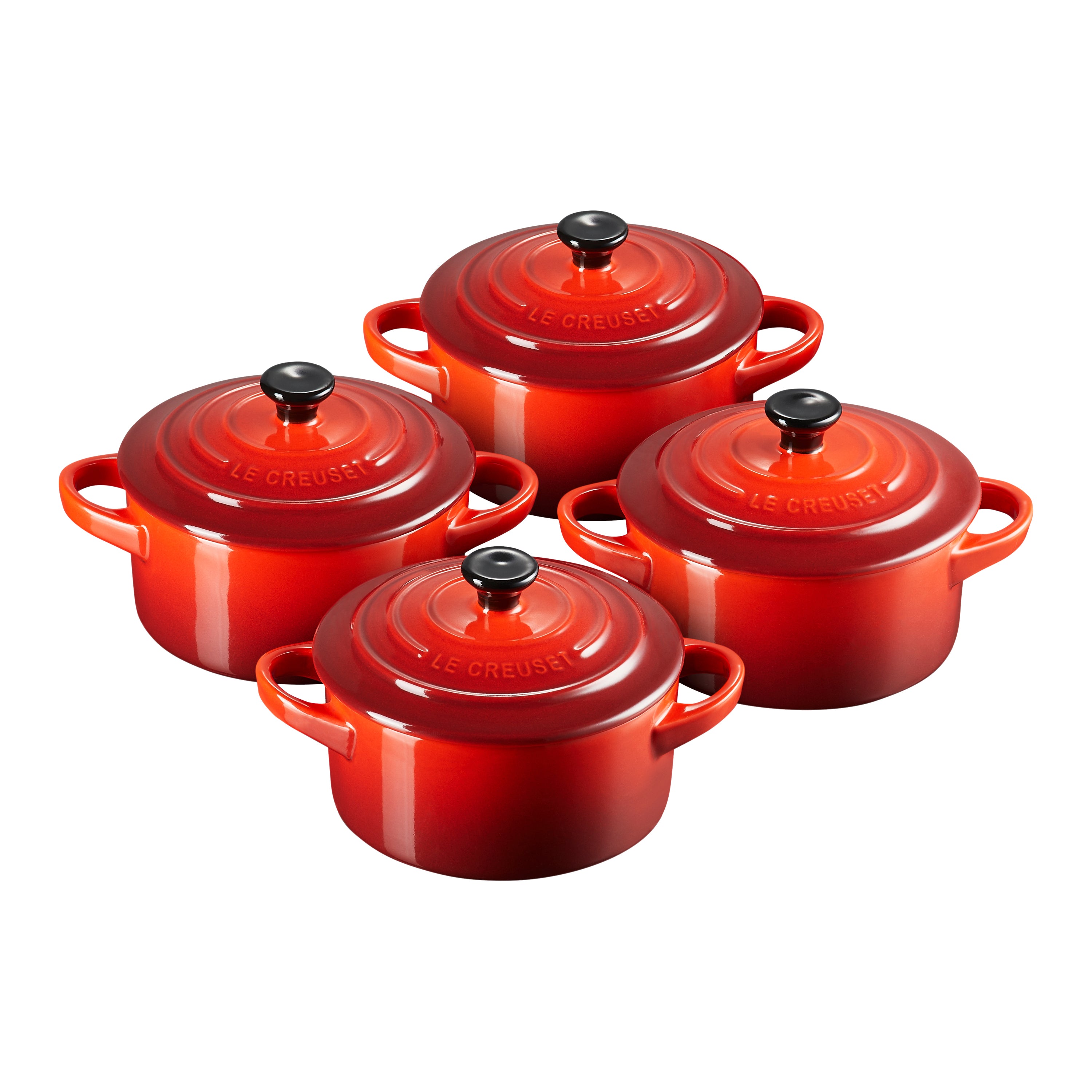 Le Creuset Mini Braadpannen 4 st.  - Ã 10 cm - Rood