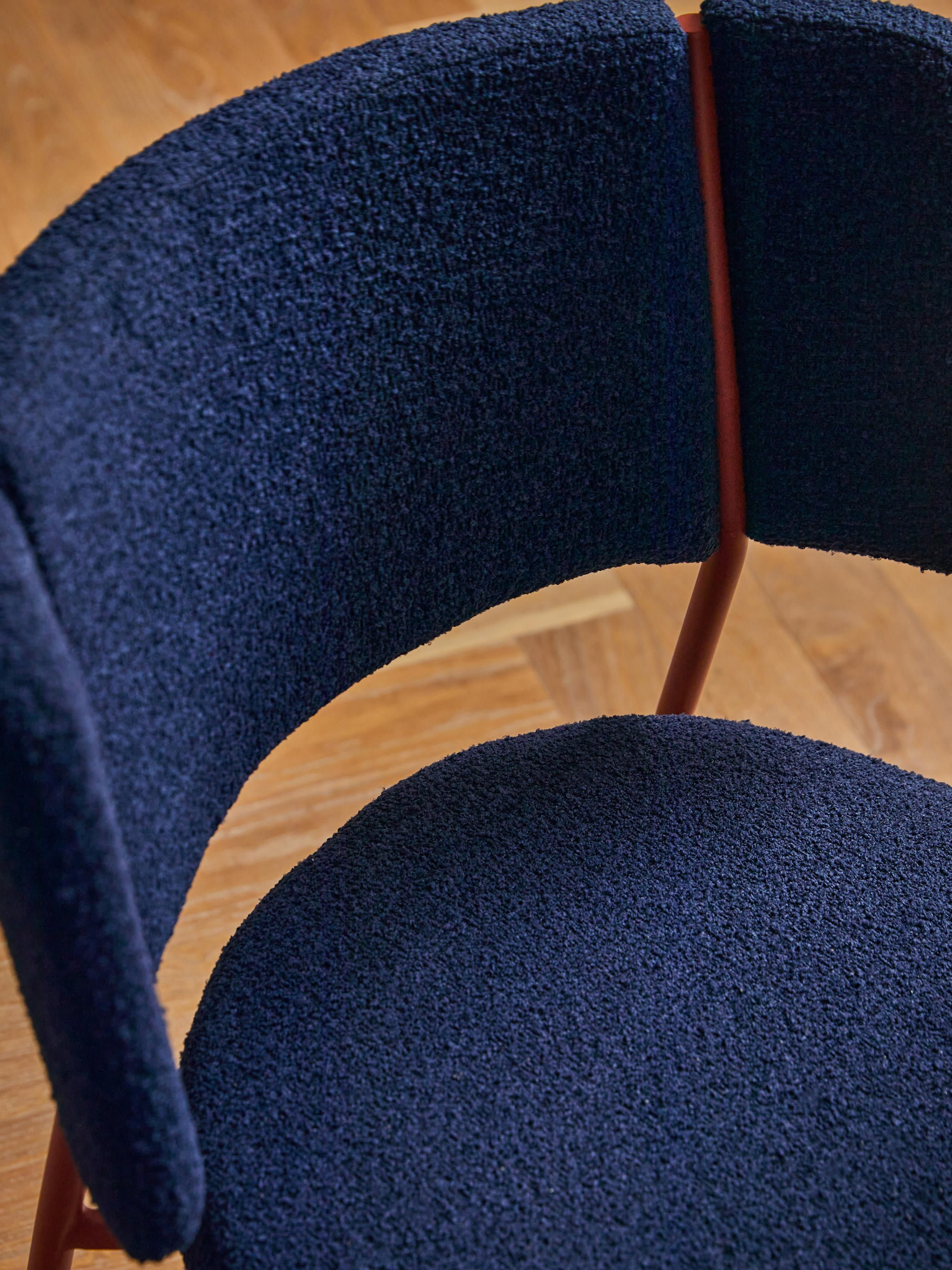 Bouclé gestoffeerde stoelen Samantha, 2 stuks