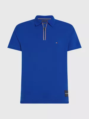 Polo Slim Fit com Zíper Contrastante