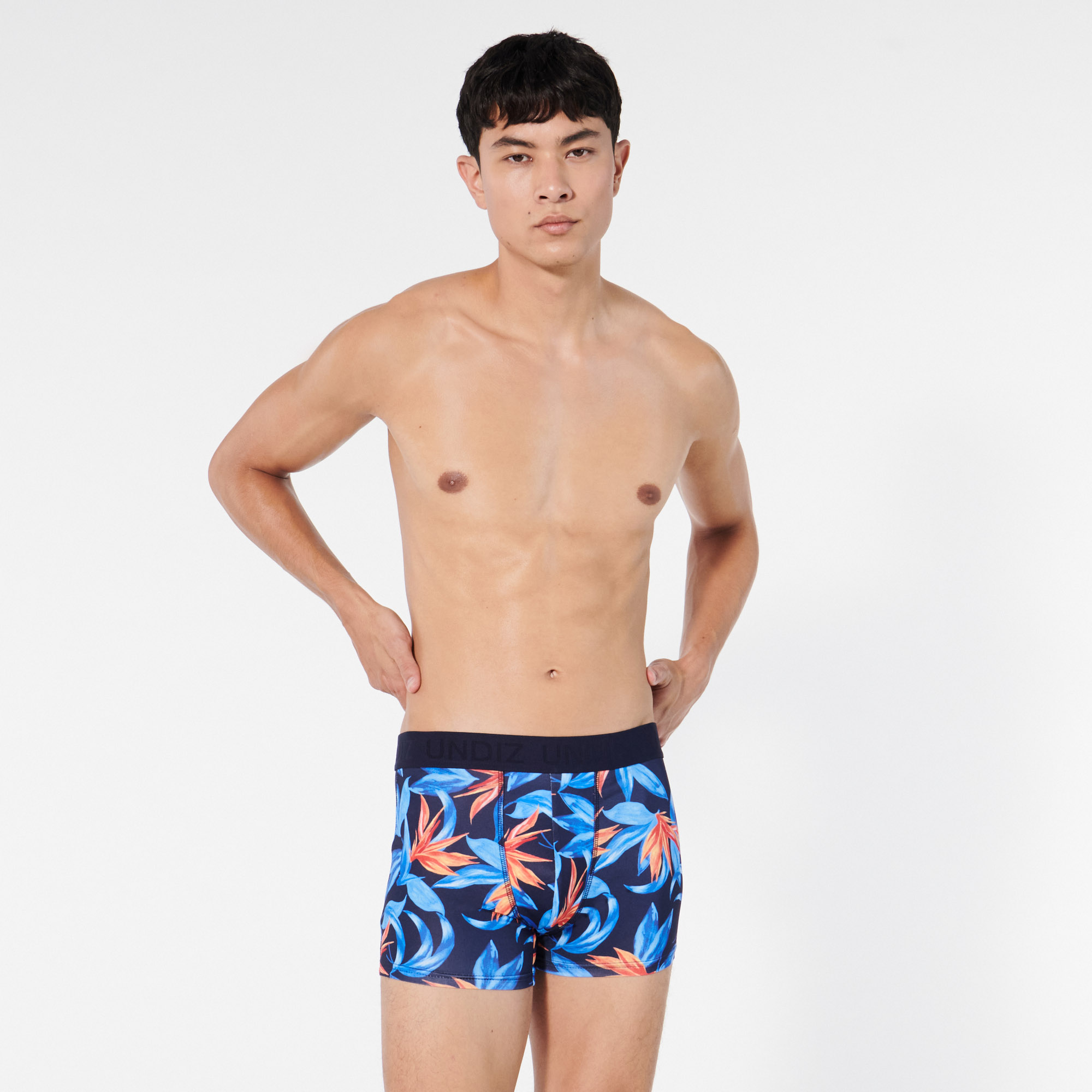 Boxer à motifs tropical en microfibre