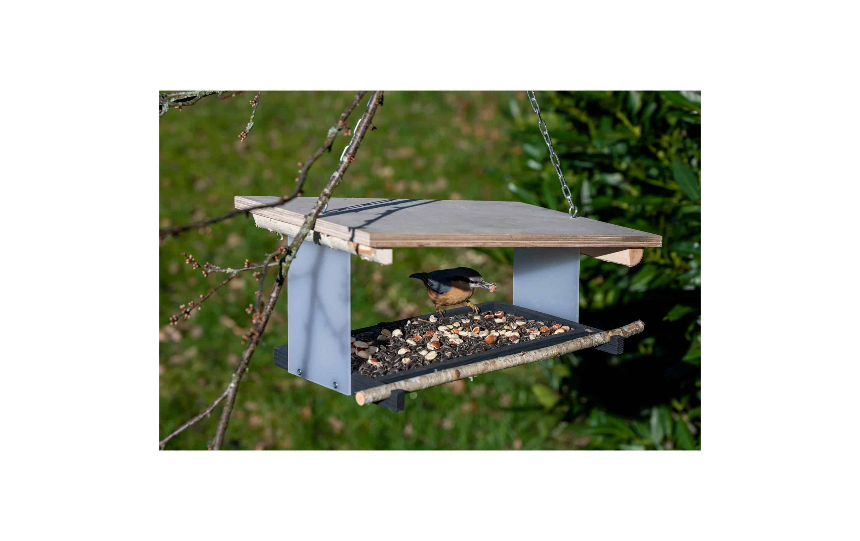 Design-Vogelfutterhaus Futura II, 38 x 22 x 18 cm, HolzMinimalistische Futterstation für Wildvögel