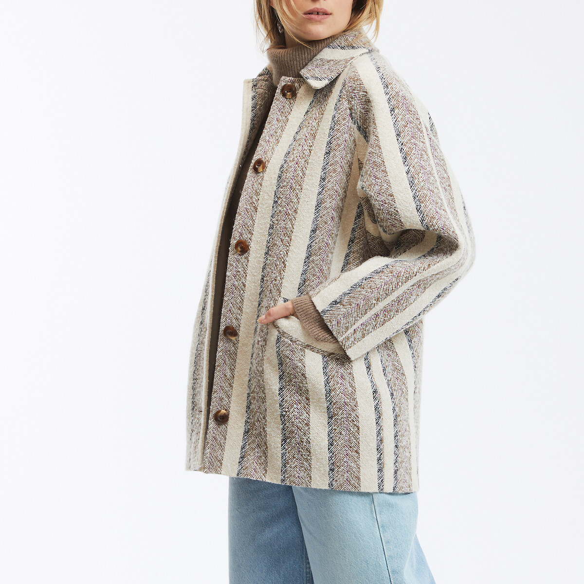 DES PETITS HAUTS<br>Casaco midi com fechamento por botões YOLO