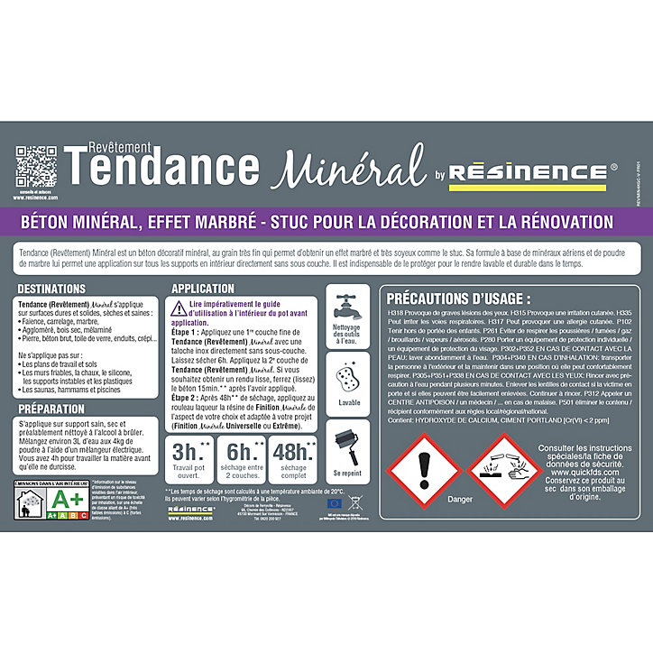 Revêtement minéral Résinence blanc 4kg