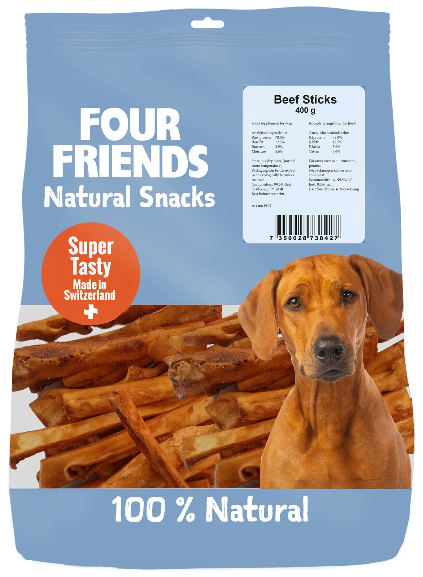 FourFriends Hundegodteri Natural kusticks FourFriends 400 g