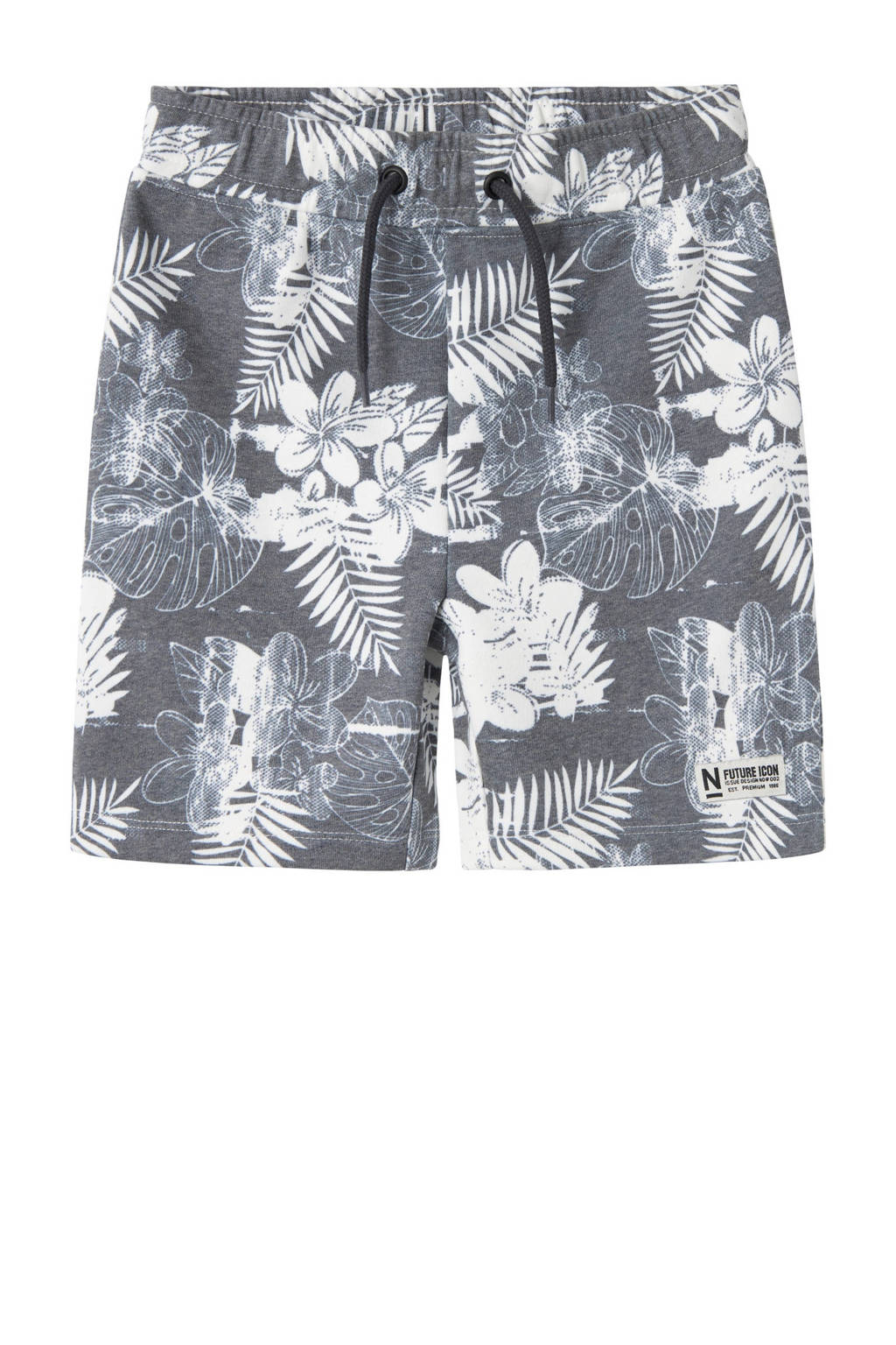 NAME IT casual short NKMFARVEL met all over print donkerblauw/wit