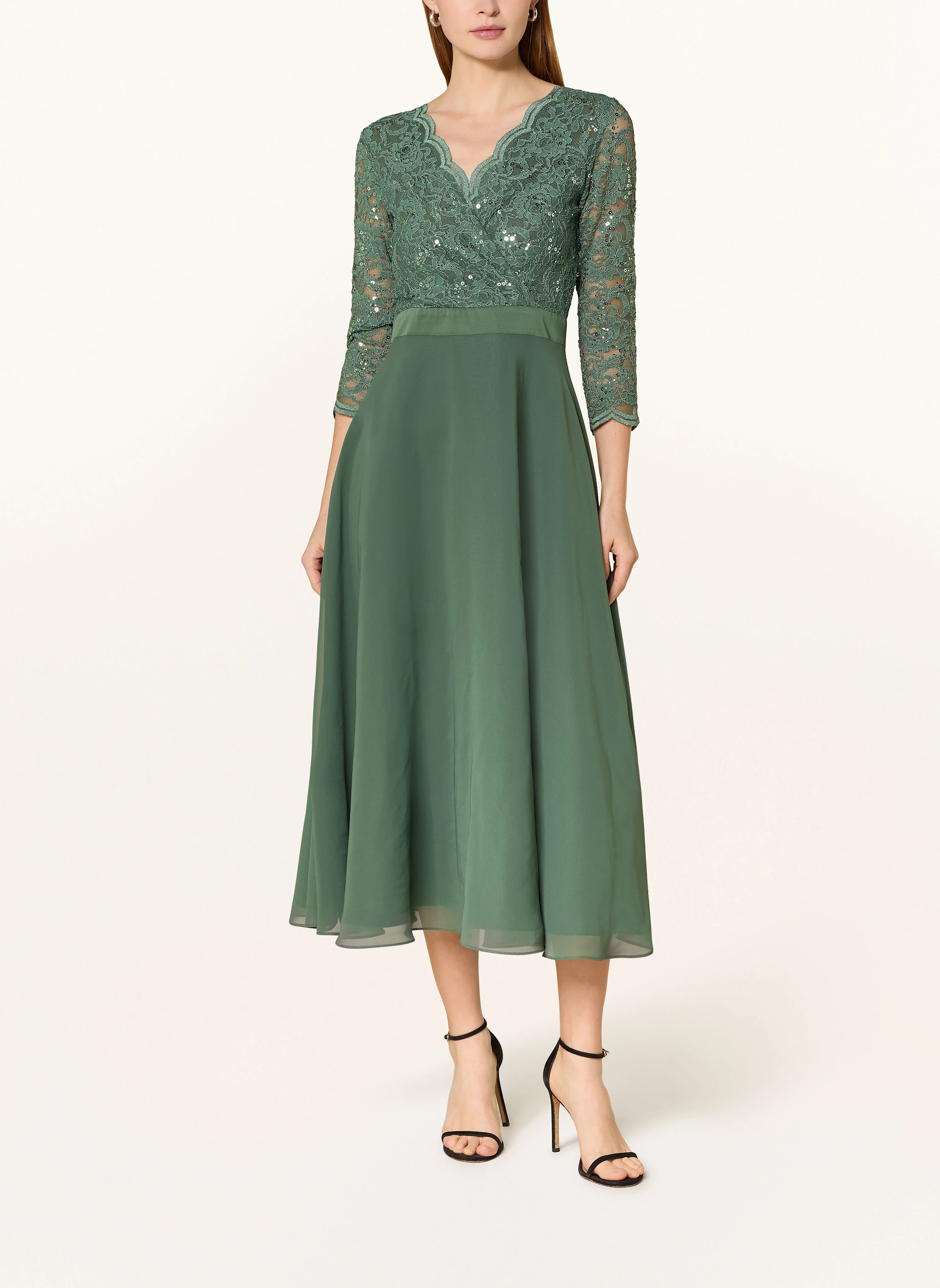 SWING Cocktailkleid mit 3/4-Arm und Spitze