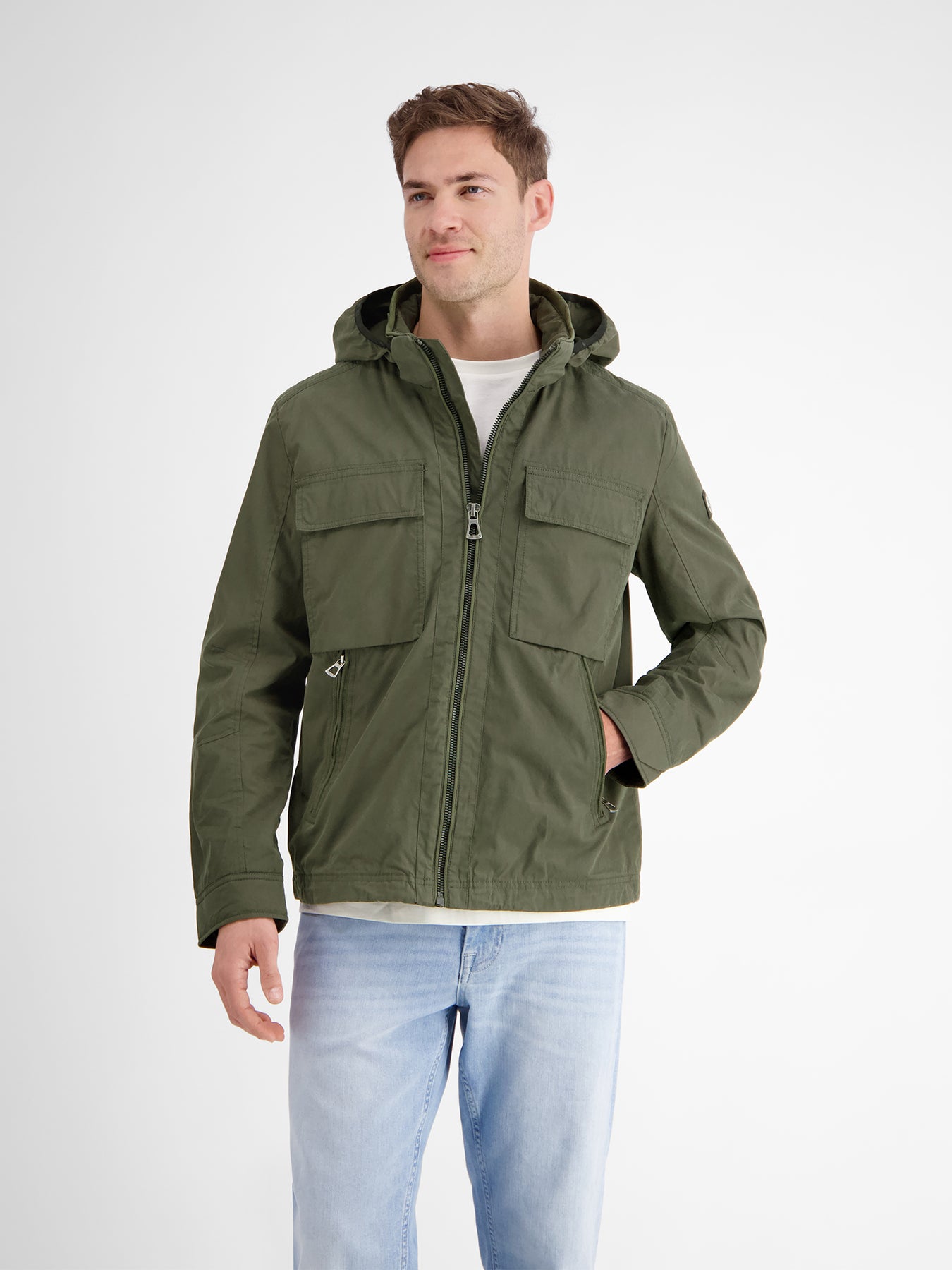 Shell-Blouson mit abnehmbarer Kapuze