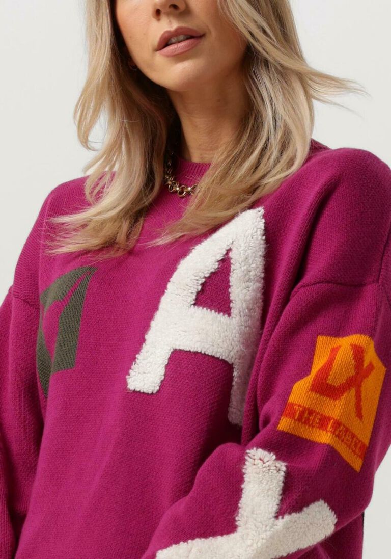 ALIX THE LABEL bordeaux alix the label trui ladies knitted art work pullover