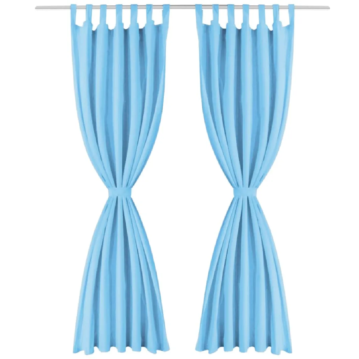 vidaXL Rideau avec boucles 2 pcs - Turquoise 140 x 175 cm
