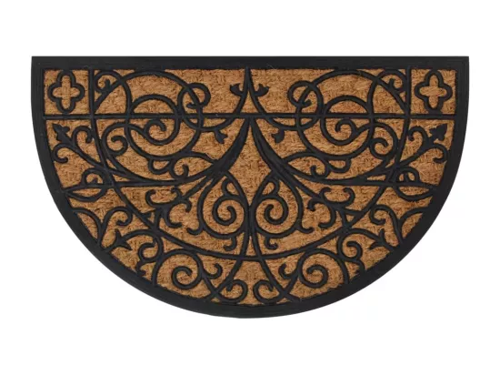Tapis de porte demi-rond 45x75 cm caoutchouc et fibre de coco