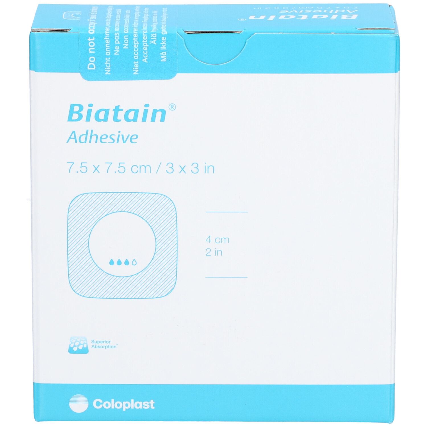BIATAIN® Ag Schaumverband mit Silber selbst-haftend 7,5 x 7,5cm