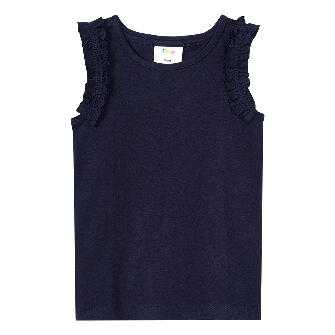 Famy 3 Mädchen Tops im Basic-Look hellblau / dunkelblau / weiss
