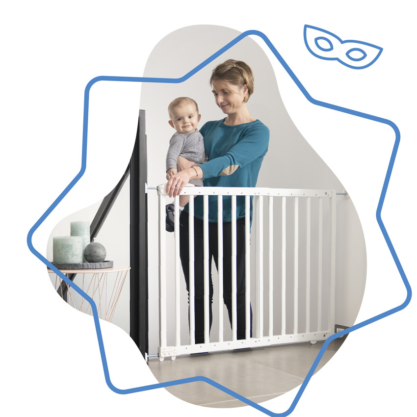 Barrière pression déco Pop ajustable - Blanc